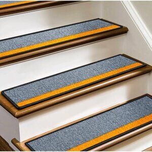 J JIMOO Stair Treads Non Slip for Wooden Steps, 4 PCS 8" X 30" Stair Carpet Run